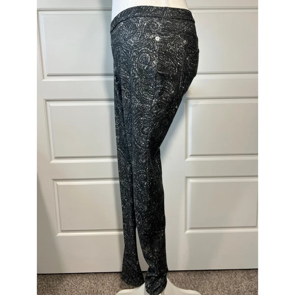 Michael Kors Women's Black White Paisley Print Legging‎ Jeggings Pants Size S